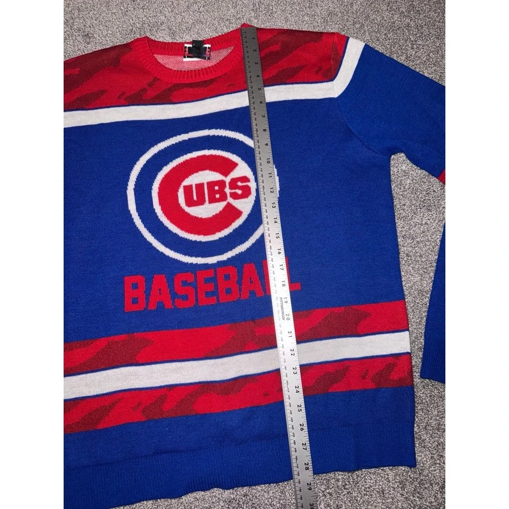 Men's‎ Chicago Cubs Baseball Blue & Red Sweater - Picture 4 of 10